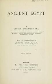 Cover of: Ancient Egypt by George Rawlinson