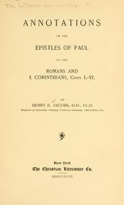 Cover of: Annotations on the Epistles of Paul to the Romans and I. Corinthians: chaps. I-VI.