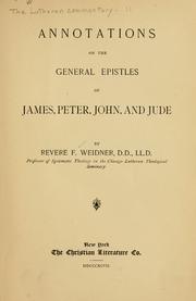 Cover of: Annotations on the General epistles of James, Peter, John and Jude.