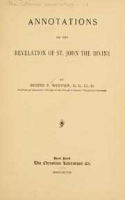 Cover of: Annotations on the Revelation of St. John the Divine.