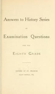 Cover of: Answers to history series of examination questions for the eighth grade.