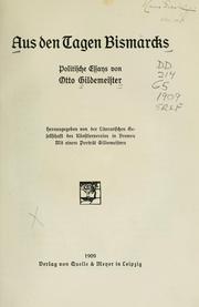 Cover of: Aus den Tagen Bismarcks: politische Essays
