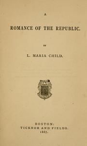 Cover of: A romance of the republic