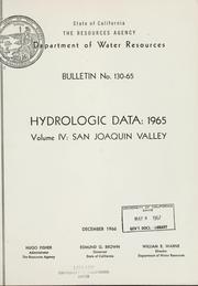 Cover of: Hydrologic data, 1965. by California. Dept. of Water Resources.