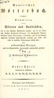 Cover of: Bayerisches Wörterbuch. by Johann Andreas Schmeller