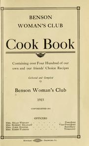 Cover of: Benson woman's club cook book