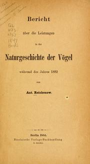 Bericht über die Leistungen in der Naturgeschichte der Vögel .. by Gustav Hartlaub