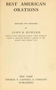 Cover of: Best American orations by John R. Howard