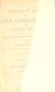 Cover of: Biographical annals of the civil government of the United States. by Lanman, Charles