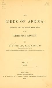 Cover of: birds of Africa: comprising all the species which occur in the Ethiopian region