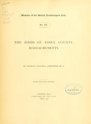 Cover of: The birds of Essex County, Massachusetts. by Townsend, Charles Wendell