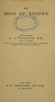 Cover of: The book of Exodus. by George Alexander Chadwick