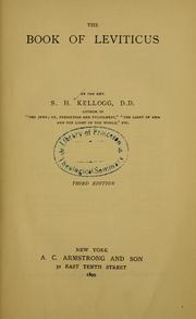 Cover of: The book of Leviticus by Samuel H. Kellogg
