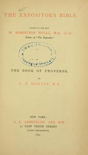Cover of: The book of Proverbs. by Robert Forman Horton, Robert Forman Horton