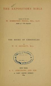 Cover of: The books of Chronicles. by William Henry Bennett