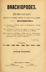 Cover of: Brachiopodes by Joachim Barrande