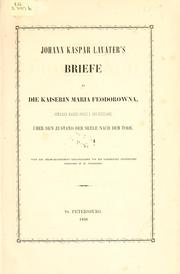 Cover of: Briefe an die Kaiserin Maria Feodorowna by Johann Caspar Lavater