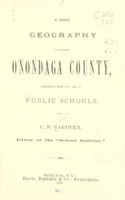 Cover of: A brief geography of Onondaga county