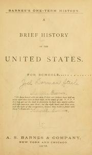 Cover of: A brief history of the United States. by Joel Dorman Steele