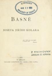 Cover of: Básn Josefa Kolara. by Josef Jií Kolár