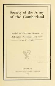 Cover of: Burial of General Rosecrans by Society of the army of the Cumberland