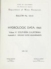 Cover of: Hydrologic data, 1965. by California. Dept. of Water Resources.