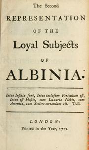 Cover of: second representation of the loyal subjects of Albinia.