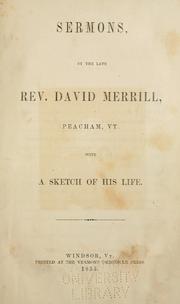 Cover of: Sermons by David Merrill