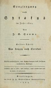 Cover of: Spaziergang nach Syrakus im Jahr[e] 1802. by Johann Gottfried Seume