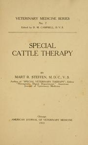 Cover of: Special cattle therapy by Martin Robert Steffen