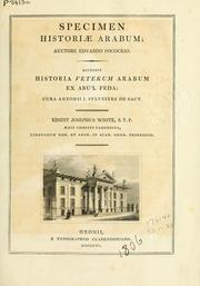 Cover of: Specimen historiae Arabum
