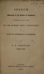 Speech delivered in the House of Commons, on Wednesday, June 3, 1841 by Thomas Noon Talfourd