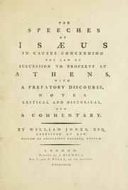 Cover of: The speeches of Isaeus in causes concerning the law of succession to property at Athens