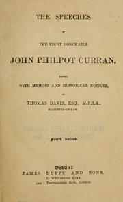 Cover of: The speeches of the Right Honorable John Philpot Curran. by Curran, John Philpot