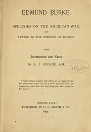 Cover of: Speeches on the American war