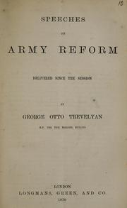 Cover of: Speeches on Army reform by George Otto Trevelyan