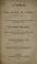 Cover of: A speech in the House of Lords, August 1, 1833, on a bill for the removal of certain disabilities from His Majesty's subjects of the Jewish persuasion