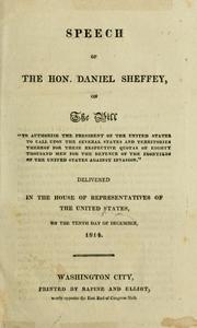 Cover of: Speech of the Hon. Daniel Sheffey by Daniel Sheffey, Daniel Sheffey