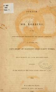 Cover of: Speech of Mr. Robbins