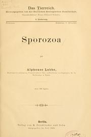 Cover of: Sporozoa