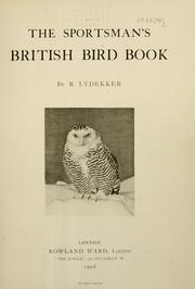 Cover of: The sportsman's British bird book by Richard Lydekker