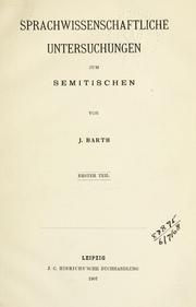 Cover of: Sprachwissenschaftliche Untersuchungen zum Semitischen.