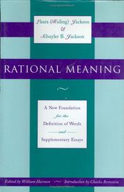 Cover of: Rational meaning: a new foundation for the definition of words, and supplementary essays