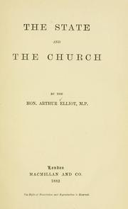 Cover of: The state and the church by Arthur Elliot
