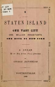 Cover of: Staten Island, one vast city