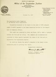 Cover of: State of Montana Comprehensive Employment and Training Act subgrant number 76-56072 awarded to the Human Resources Division of the Department of Community Affairs: report on examination of financial statements for the period January 1, 1976 to December 31, 1976