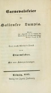 Cover of: Carnevalsfeier der hallenser Lumpia by Ernst Benjamin Salomo Raupach