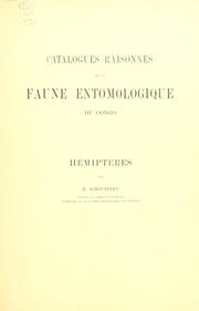 Cover of: Catalogues raisonnés de la faune entomologique du Congo