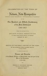 Cover of: Celebration by the town of Nelson by Nelson picnic association, Nelson, N.H