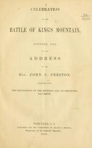 Cover of: Celebration of the battle of King